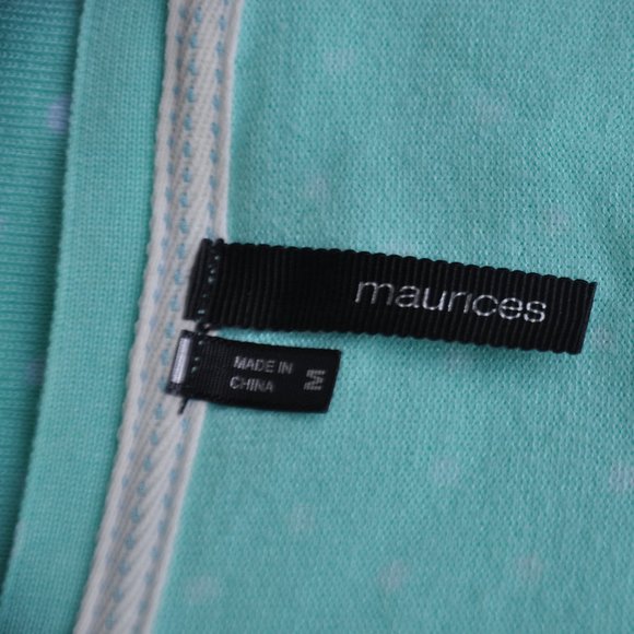 Maurices Light Green Button Up Sweater with White Dots - Picture 4 of 6